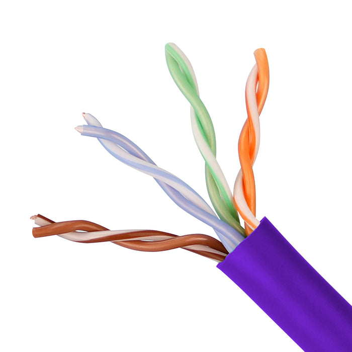 Cat5e UTP 24AWG Solid CMR Bulk Cable, 1000ft, Purple (UL)