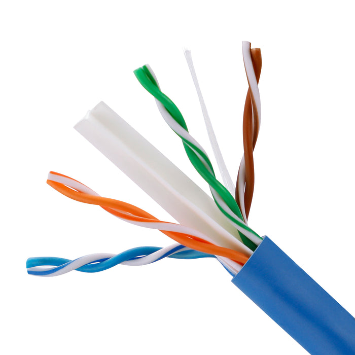 Cat.6 UTP 23AWG Solid CMR Bulk Cable, 1000ft, Blue (UL)