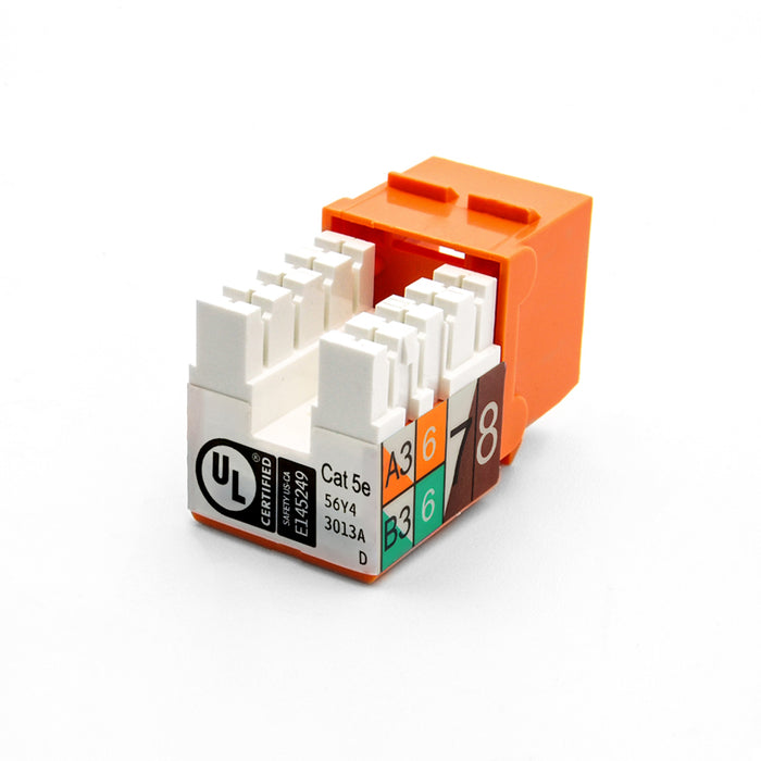 Cat5e 90° Unshielded Keystone Jack 110 Type IDC, Orange