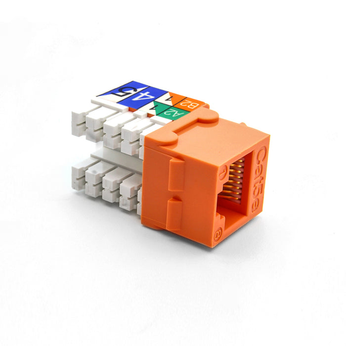 Cat5e 90° Unshielded Keystone Jack 110 Type IDC, Orange