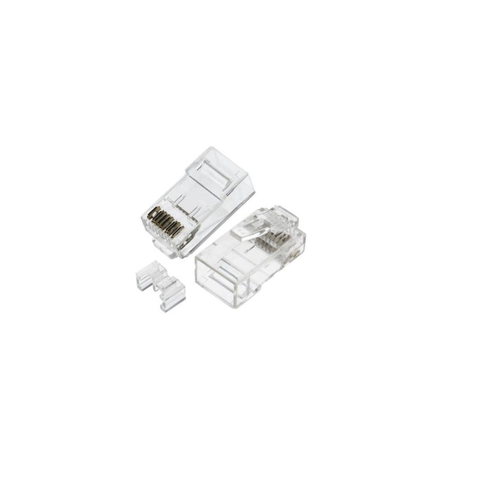 RJ45 Cat6A Plug for Solid 50 Micron 3pc type 100pk