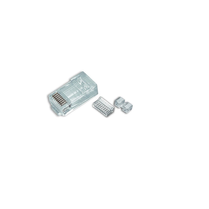 RJ45 Cat6 Plug for Solid 50 Micron 2 prong w/ Inserter 100pk