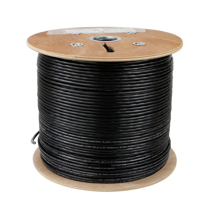 Cat6 UTP Outdoor Watertape Direct Burial Cable, 1000ft. Black