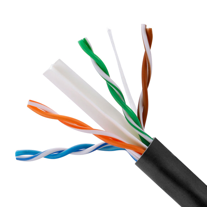 Cat.6 UTP 23AWG Solid CMR Bulk Cable, 1000ft, Black (UL)