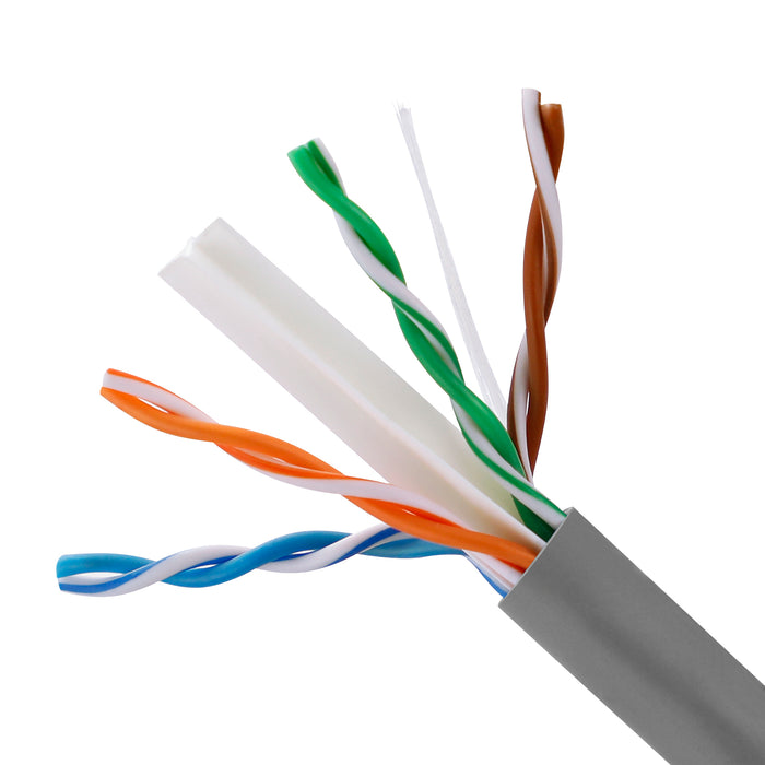 Cat.6 UTP 23WG Solid CMP Bulk Cable, 1000ft, Gray (UL)