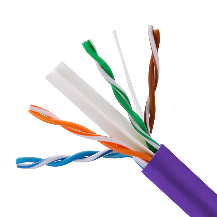 Cat.6 UTP 23AWG Solid CMP Bulk Cable, 1000ft, Purple (UL)