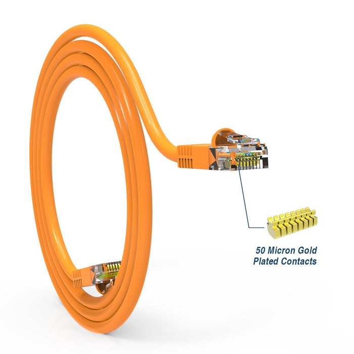 Cat5e Booted Patch Cord, 100ft, Orange