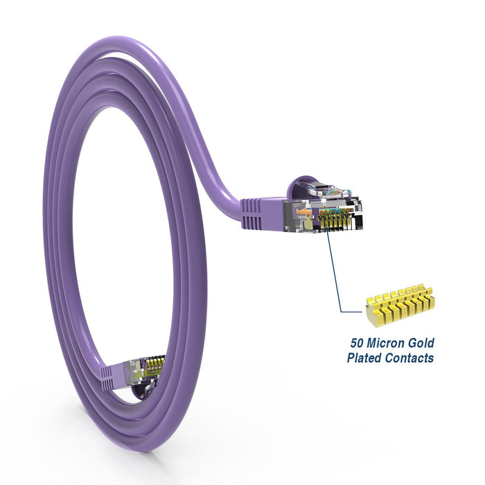 Cat5e Booted Patch Cord, 75ft, Purple