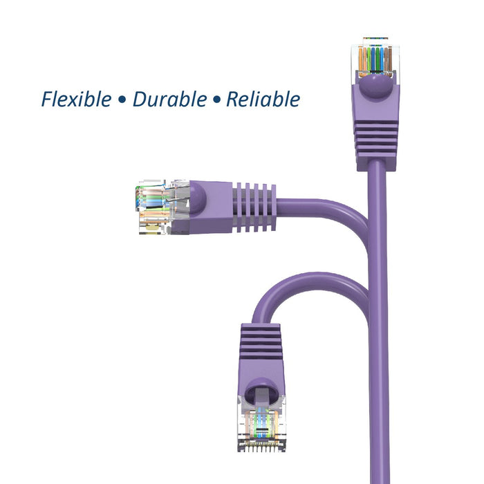 Cat5e Booted Patch Cord, 25ft, Purple