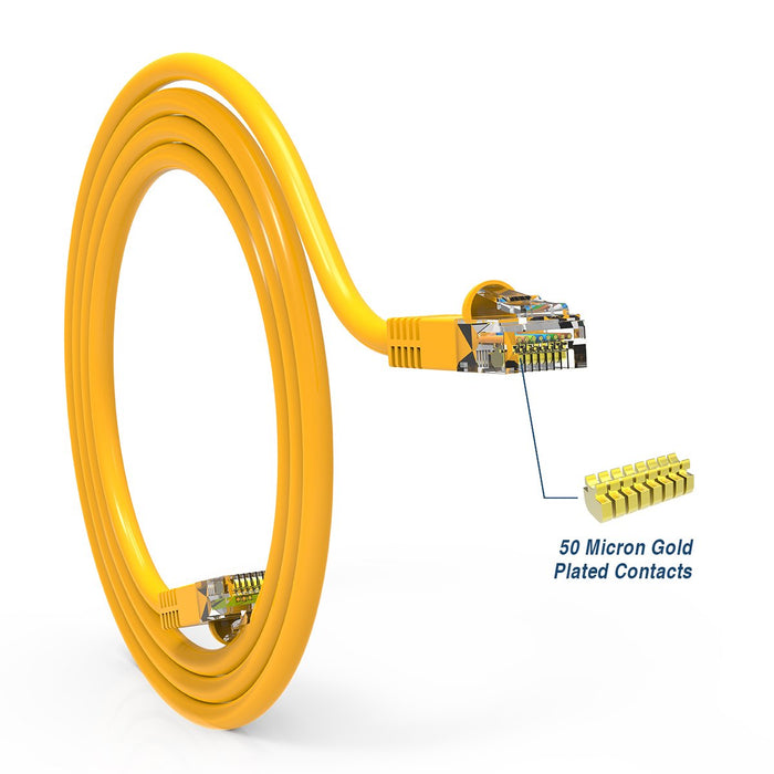 Cat5e Booted Patch Cord, 75ft, Yellow