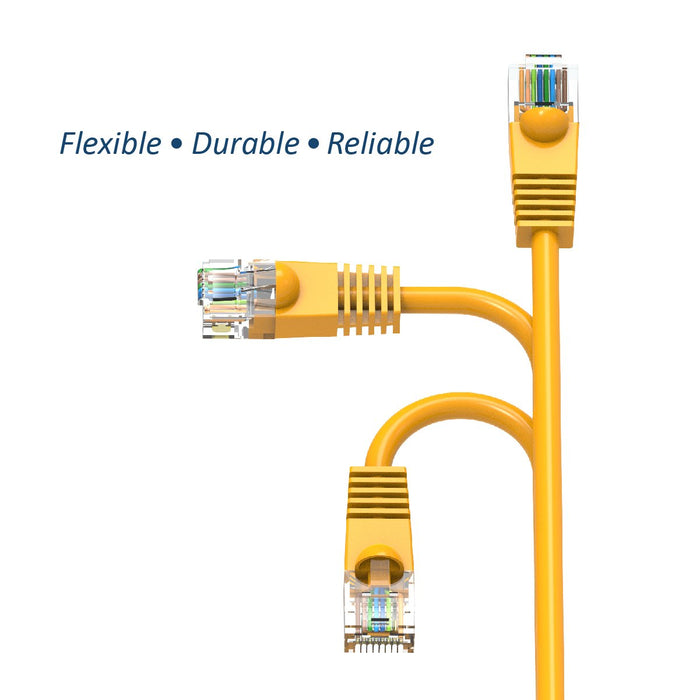 Cat5e Booted Patch Cord, 7ft, Yellow