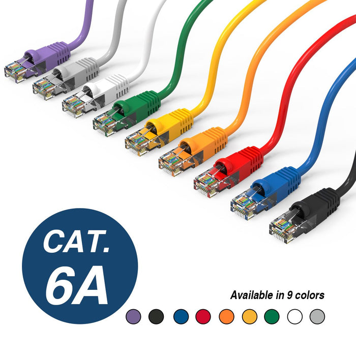 Cat.6A Booted Patch Cord, 15ft, Purple