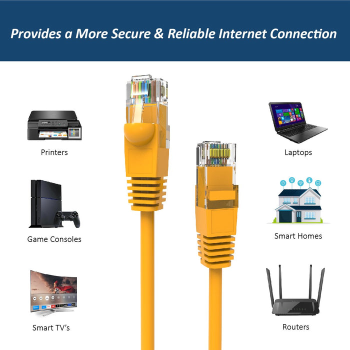 Cat.6A Booted Patch Cord, 100ft, Yellow