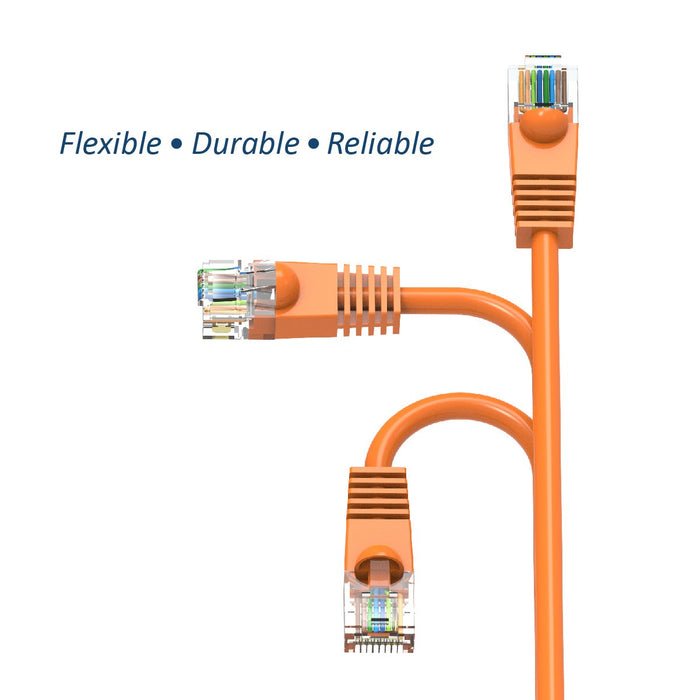 Cat.6 Booted Patch Cord, 100ft, Orange