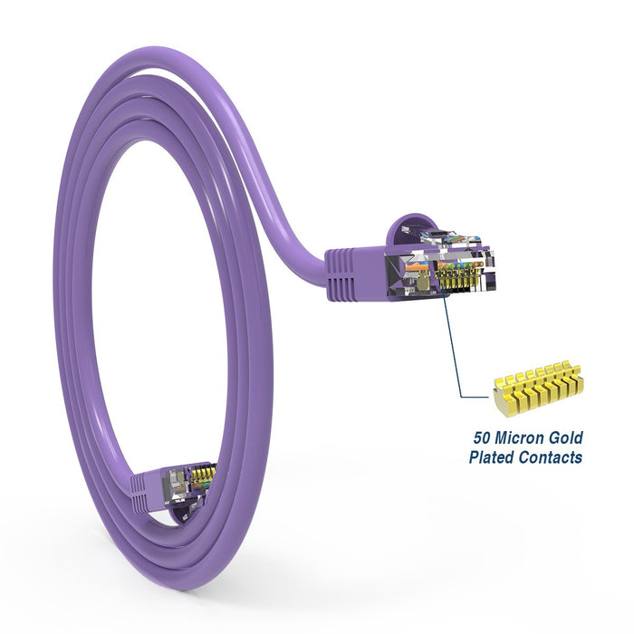 Cat.6 Booted Patch Cord, 7ft, Purple