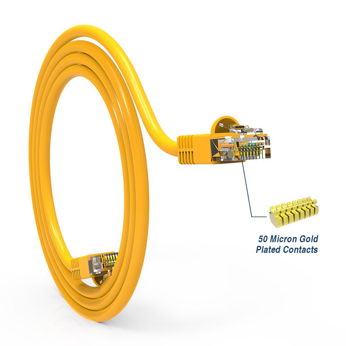 Cat.6 Booted Patch Cord, 100ft, Yellow