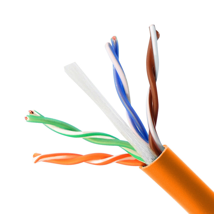 Cat5e UTP 24AWG CM Stranded Bulk Cable, 1000ft, Orange (UL)