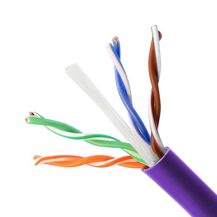Cat5e UTP 24AWG CM Stranded Bulk Cable, 1000ft, Purple (UL)