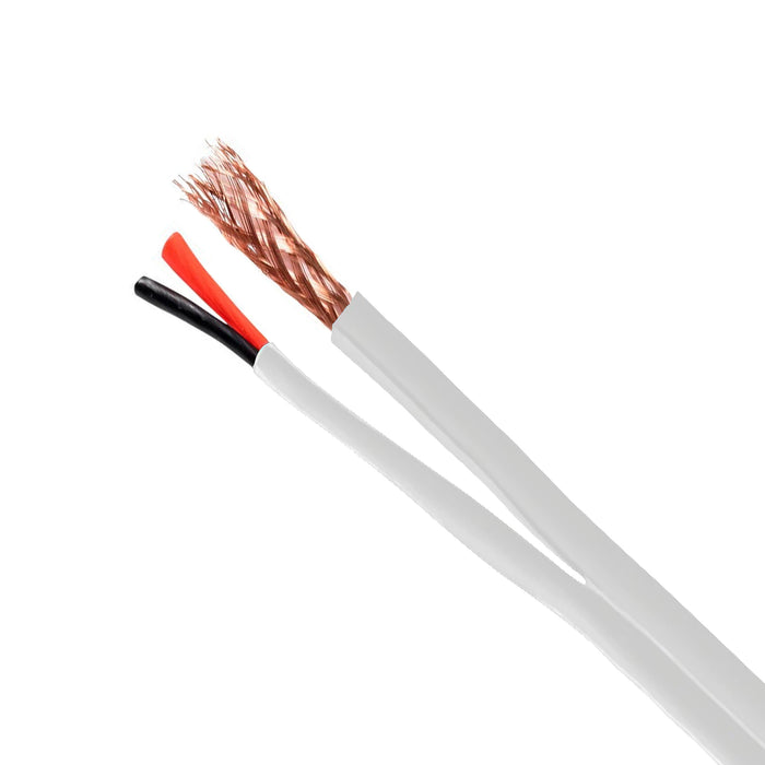 RG59  Bare Copper w/ 2x18AWG Power Siamese Cable 1000ft. White CM