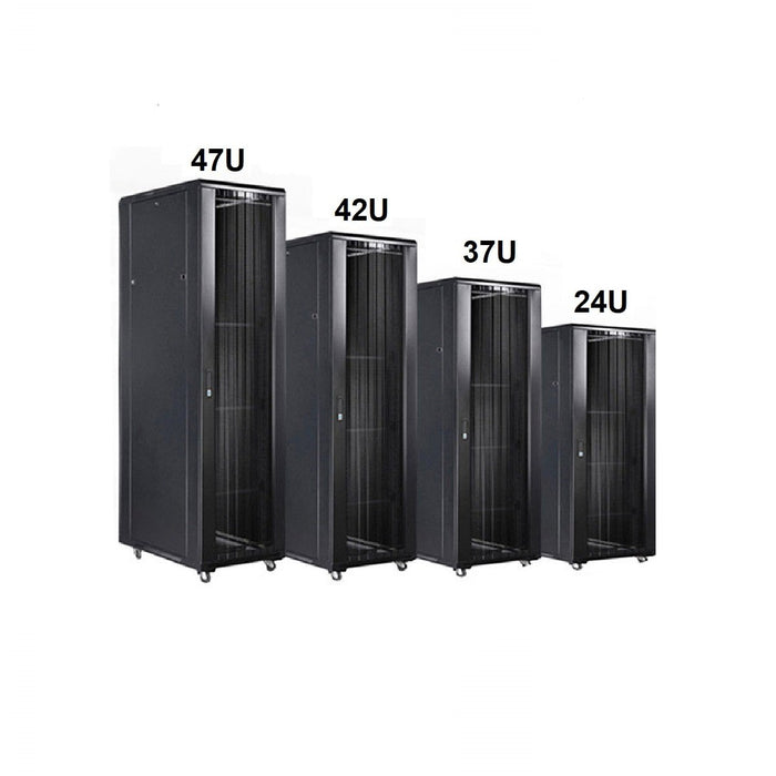 42U Standing Server Rack w/Tempered Glass Door